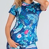 Dames hardloopshirt korte mouw Blue Leafs