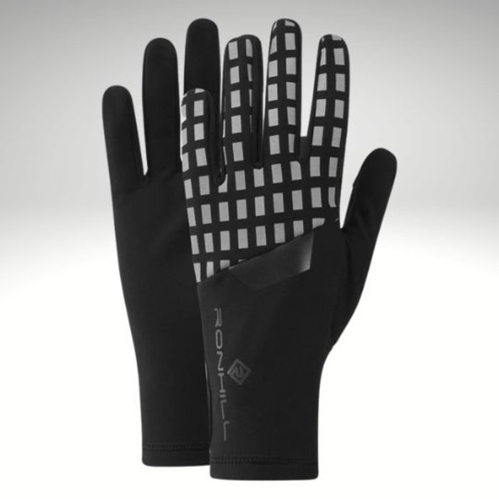 RONHILL Afterhours hardloop handschoenen Zwart/wit/reflective m/v