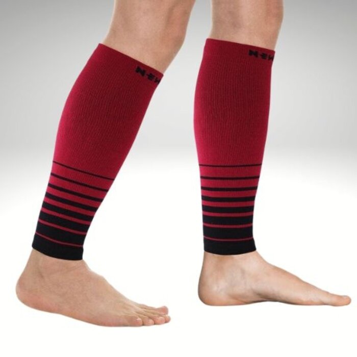 NEWZILL Newzill compressie kuit sleeves  rood-zwart