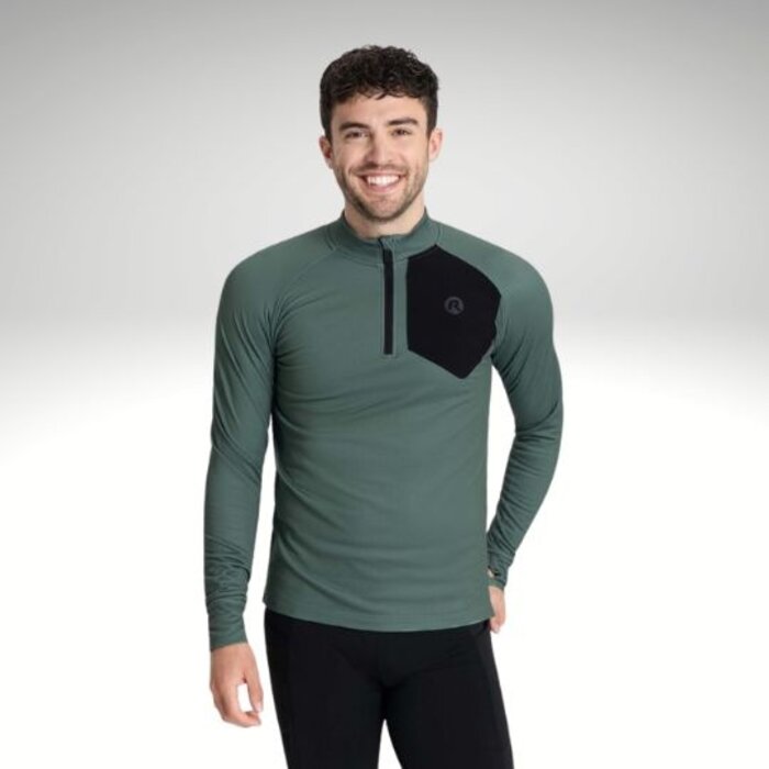 Rogelli heren hardloopshirt lange mouw Echo Petrol Black Hiphardlopen