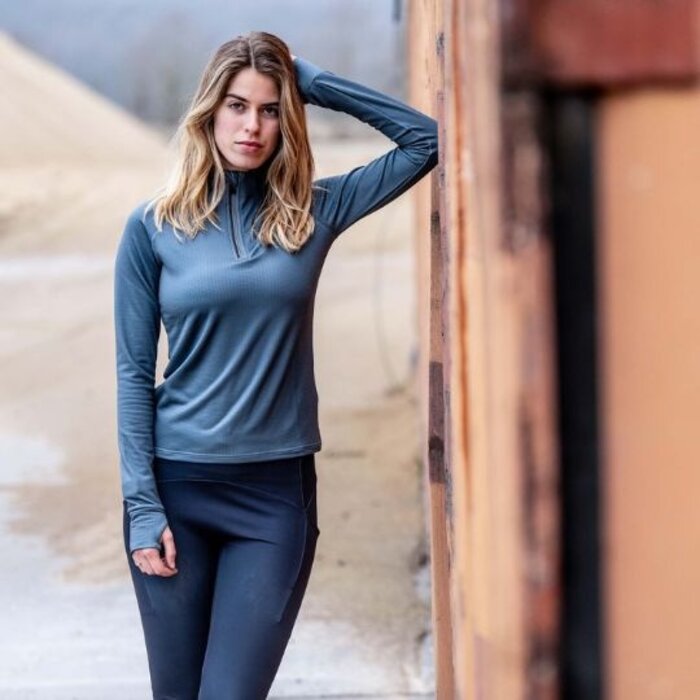 ROGELLI SPORTSWEAR Rogelli dames hardloopshirt lange mouw Eclipse grijs blauw