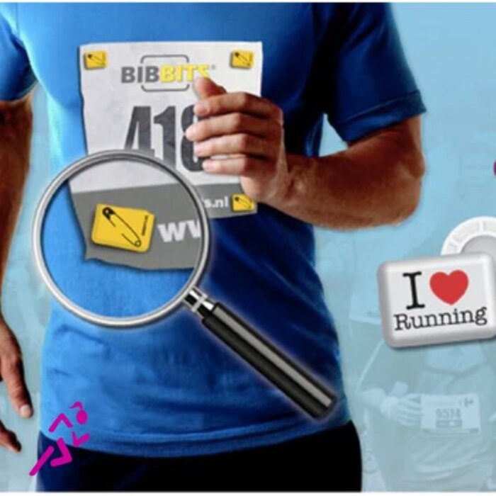 BIBBITS BibBits Startnummer magneten I Love Running Petrol