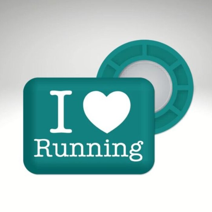 BIBBITS BibBits Startnummer magneten I Love Running Petrol