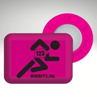 BIBBITS Startnummer magneten Hardloper roze