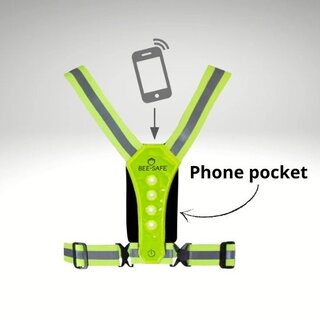 BEE-SAFE Bee Safe Led Harness USB Phone Pocket Lime
