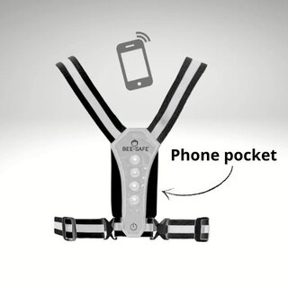 BEE-SAFE Bee Safe Led Harness USB Phone Pocket Silver
