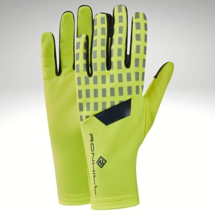 RONHILL Afterhours running gloves neon geel/Zwart/reflective m/v