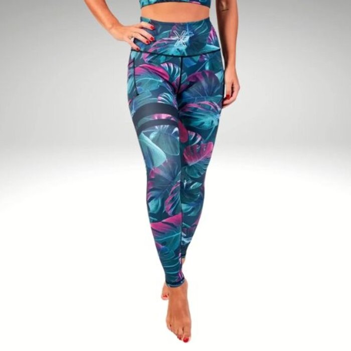 BARA Sportswear BARA dames hardloopbroek lang Monstera shape tights 2.0