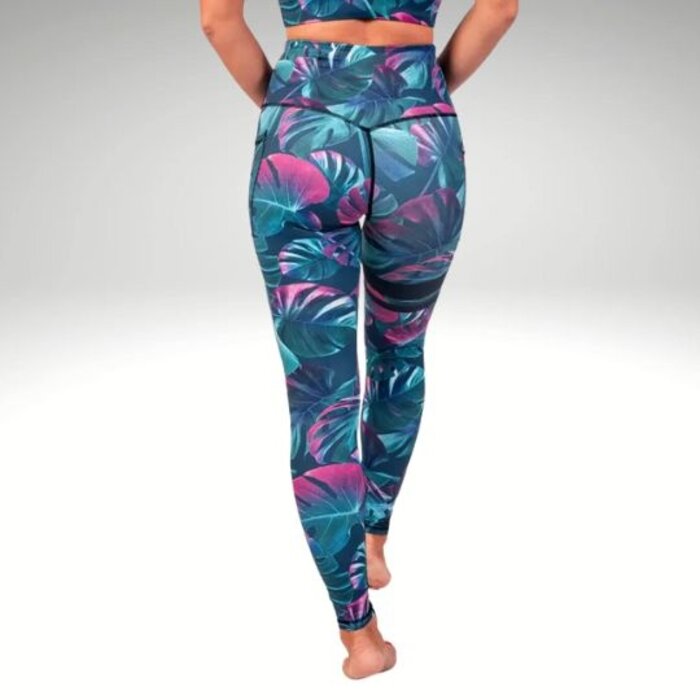 BARA Sportswear BARA dames hardloopbroek lang Monstera shape tights 2.0