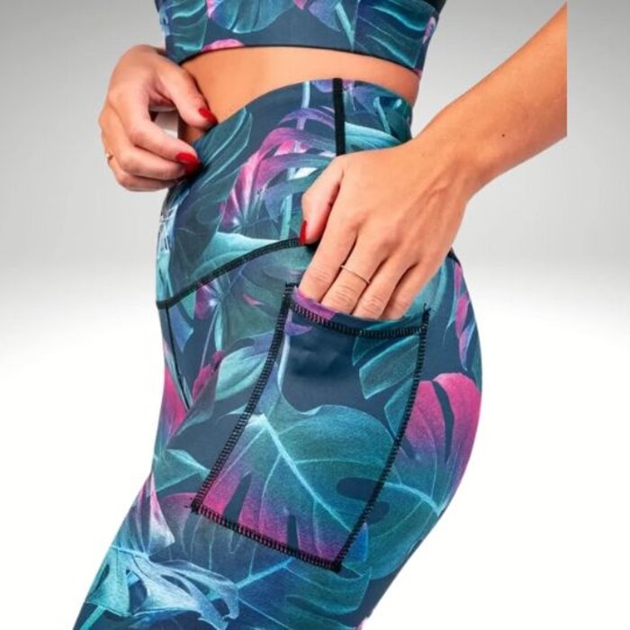 BARA Sportswear BARA dames hardloopbroek lang Monstera shape tights 2.0