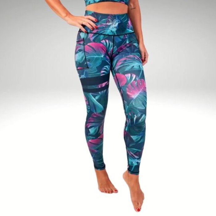 BARA Sportswear BARA dames hardloopbroek lang Monstera shape tights 2.0