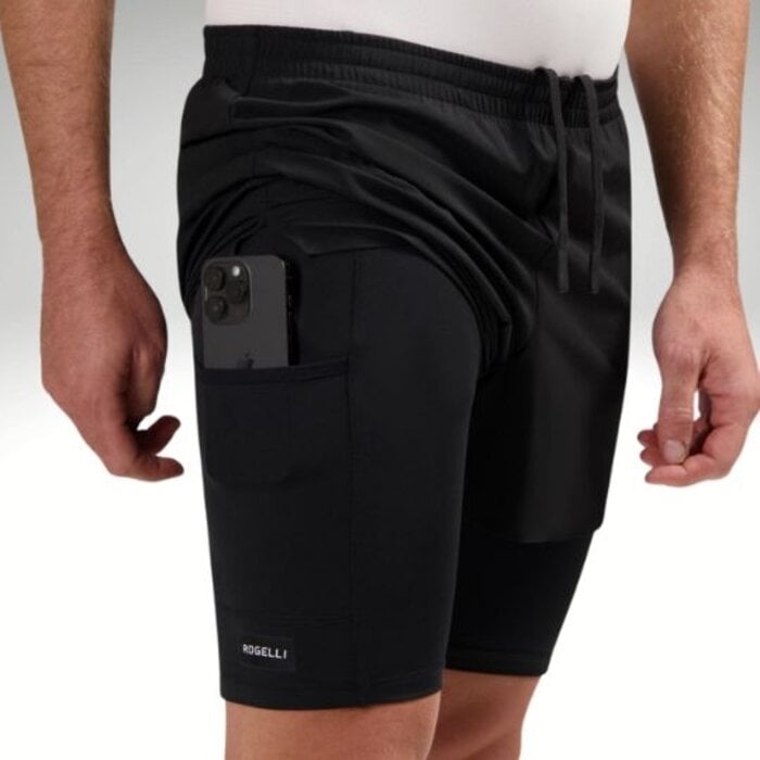 ROGELLI SPORTSWEAR Rogelli heren Running 2-in-1 short Distance Zwart