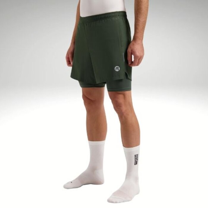 ROGELLI SPORTSWEAR Rogelli heren Running 2-in-1 short Essential Leger groen