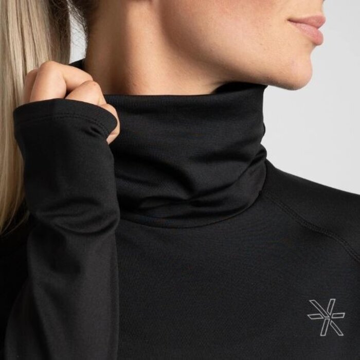 BARA Sportswear Dames hardloopshirt lange mouw Winter zwart