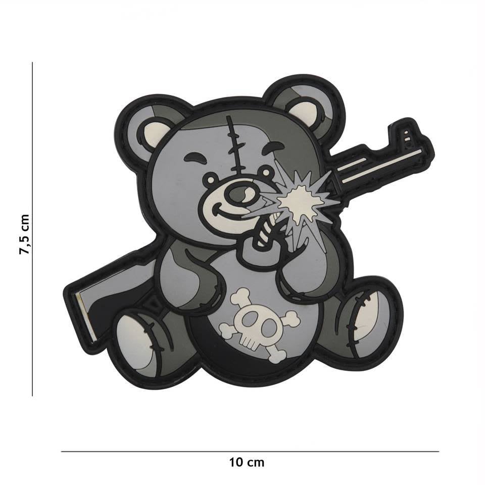 101 inc EMBLEEM 3D PVC TERREUR TEDDY GRIJS