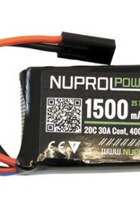 WE NP POWER 1500MAH 7.4V 20C PEQ MICRO LIPO