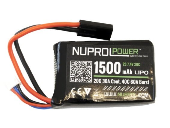 WE NP POWER 1500MAH 7.4V 20C PEQ MICRO LIPO
