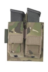 Warrior Assault Systeem MOLLE Double 9mm Direct Action Pistol Mag Pouch (Multicam)