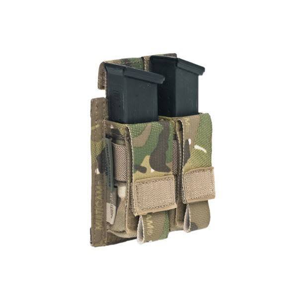 Warrior Assault Systeem MOLLE Double 9mm Direct Action Pistol Mag Pouch (Multicam)