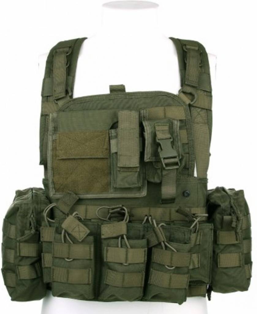 Chest Rig mit Rucksack in Coyote mit Molle Tactical Weste 
