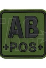 JTG JTG Bloodtype Square Rubber Patch AB Pos