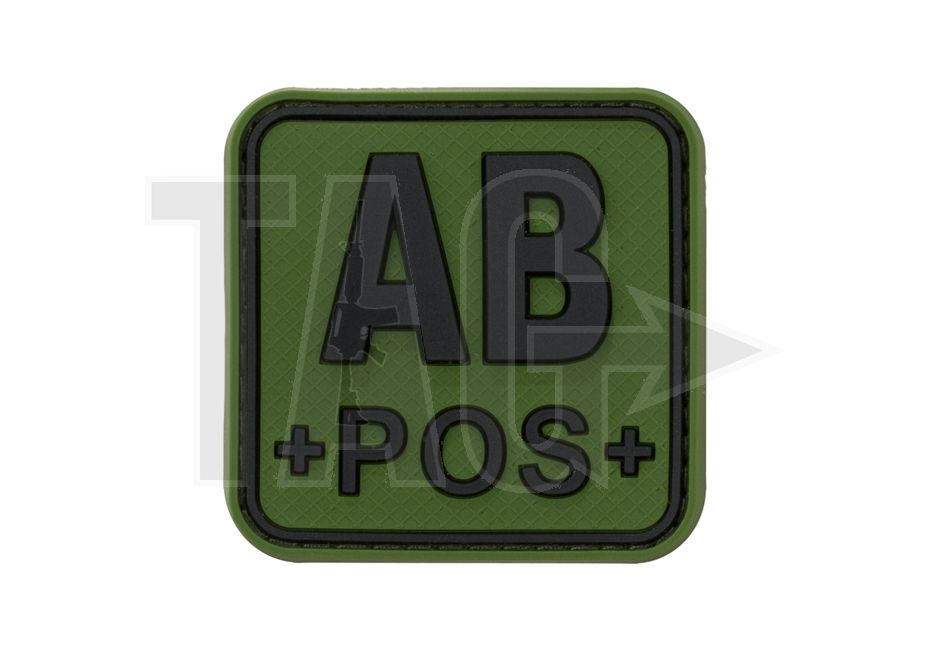 JTG JTG Bloodtype Square Rubber Patch AB Pos