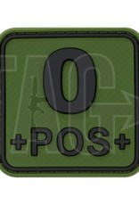 JTG Bloodtype Square Rubber Patch 0 Pos
