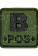 JTG JTG Bloodtype Square Rubber Patch B Pos