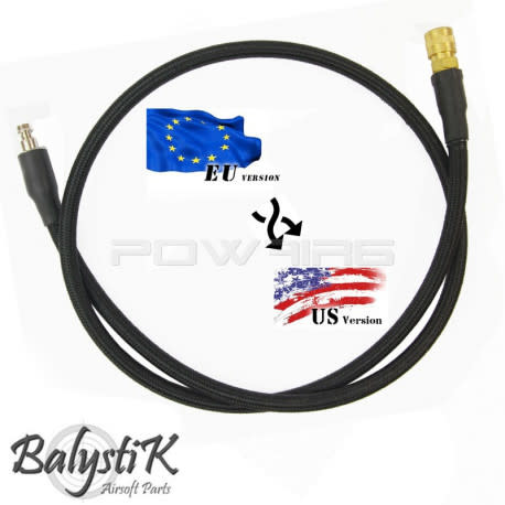 Balystik Balystik adapter EU - US 8mm black braided line for HPA regulator