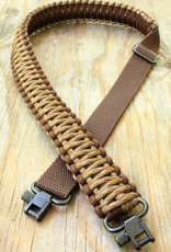 TAG-SHOP ® Camaleon Paracord Sniper sling met swivels Coyote en came brown