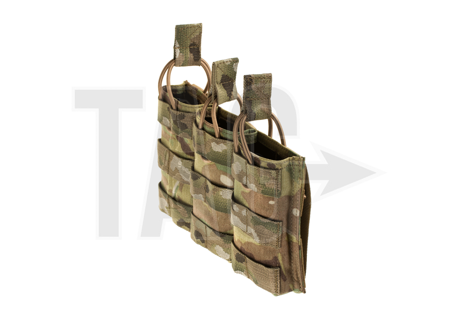 Warrior Assault Systeem Triple M4 Molle Open M4 5.56mm Mag Pouch / bungee Retention Multicam