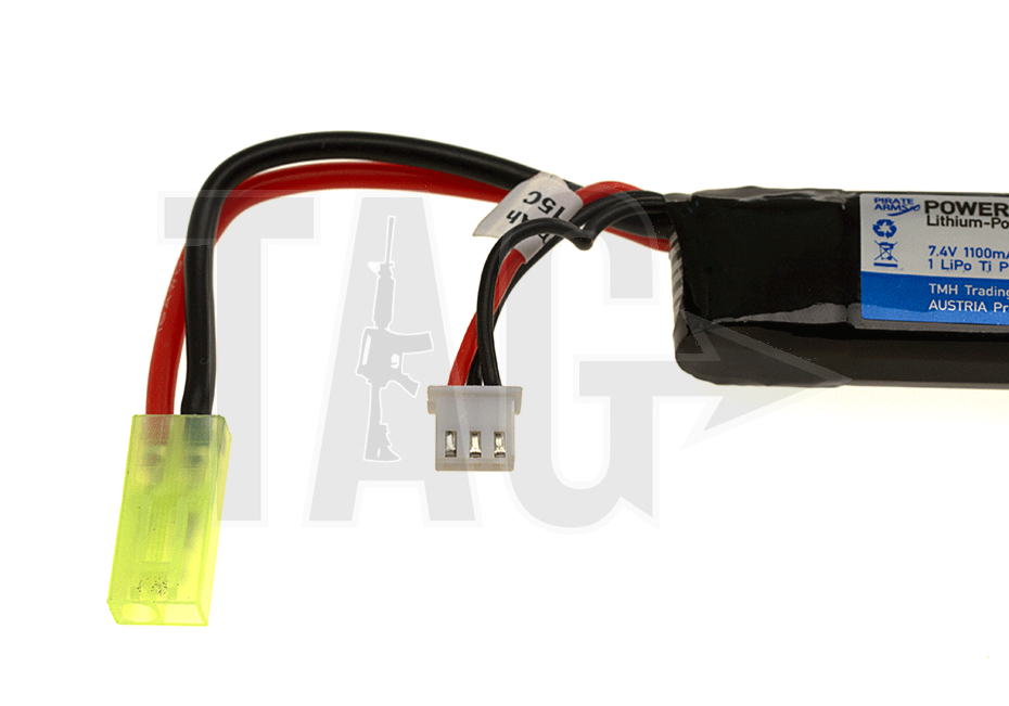 Pirate Arms LiPo 7.4V 1100mAh 20C Stock Tube Type