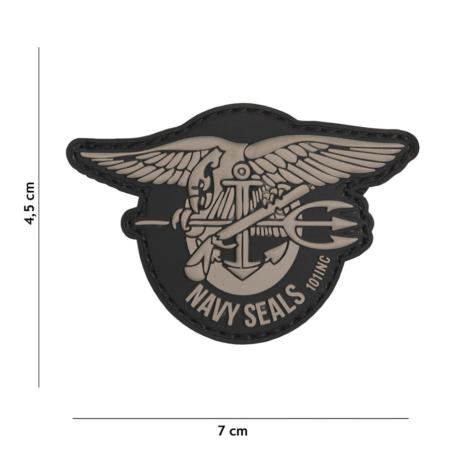 101 inc Patch 3D PVC Navy Seals Grey