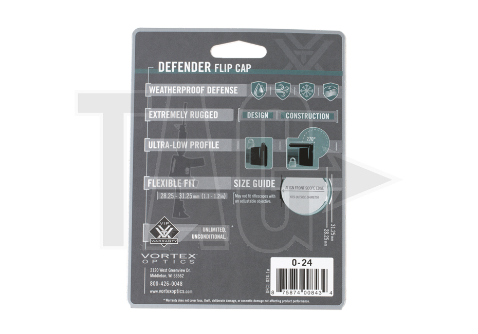 Vortex Defender Flip-Cap Objective 24mm