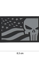 101 inc 3D PVC Punisher USA vlag grijs #8083