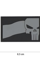 3D PVC Punisher NL vlag grijs #8086