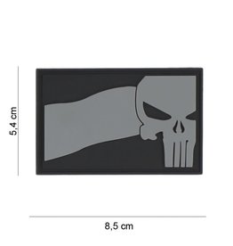 3D PVC Punisher NL vlag grijs #8086