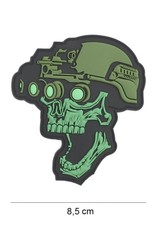 3D PVC Night vision skull groen #19043