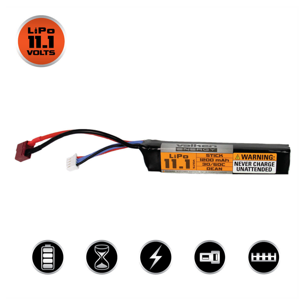 Valken Valken ENERGY LIPO 11.1V 1200MAH 30c/50c stick BATTERY