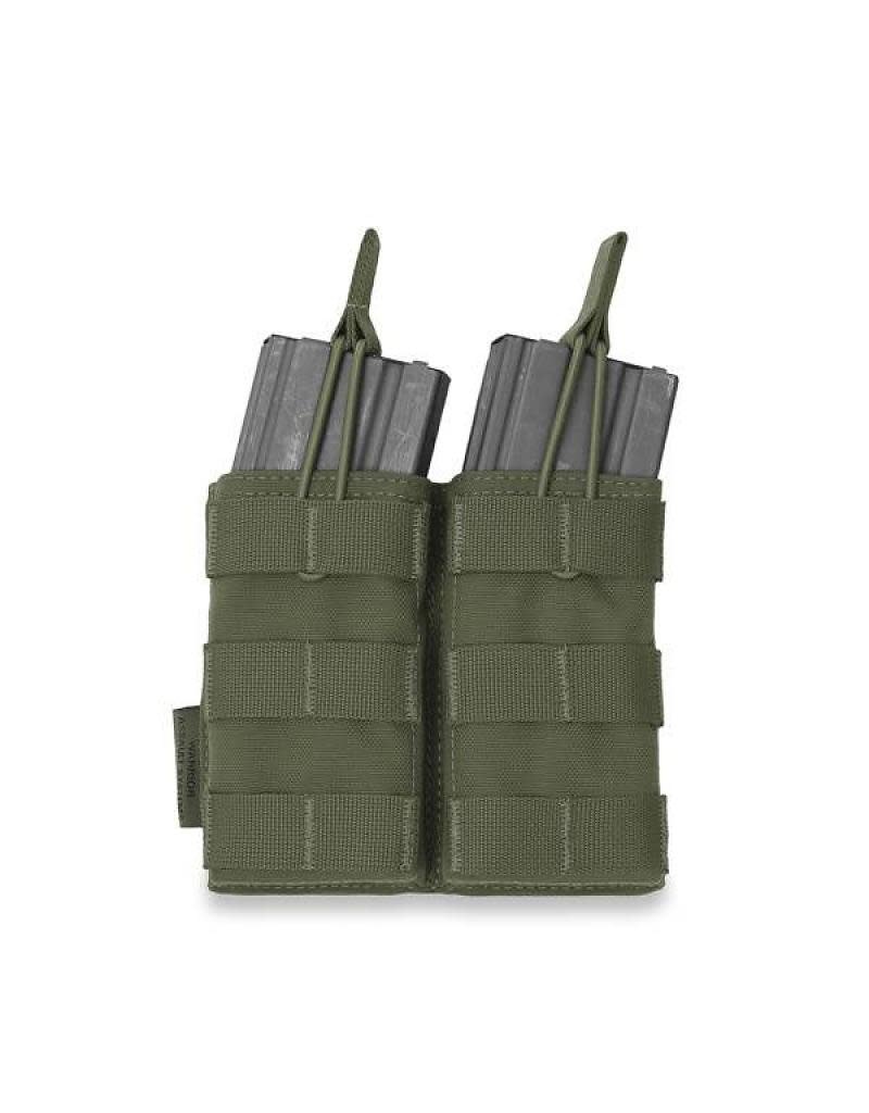 Warrior Assault Systeem Dubbel M4 Molle Open M4 5.56mm Mag Pouch / bungee Retention OD W-EO-DMOP-5.56 -OD