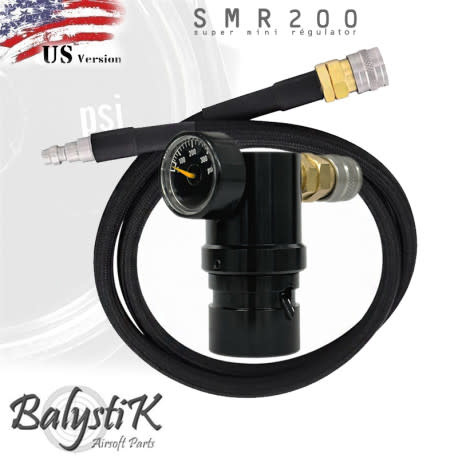 Balystik SMR200 HPA regulator with 40 inch macroflex Braided hose US