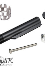 Balystik Stock Tube with ported Nut for M4 AEG - Black / Silver