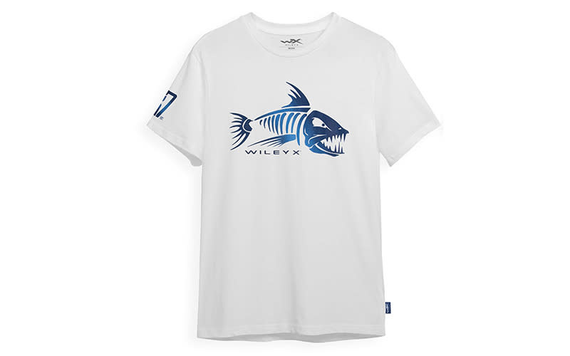 WileyX WX Fish T-shirt White Cotton w/ Skeleton