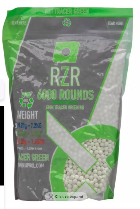 Nuprol NuprolP RZR 6000RND 1.5 kg  0.20G Green BIO  TRACER BB'S