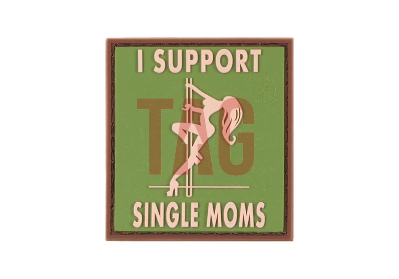 I Support Single Mums Rubber Patch Green