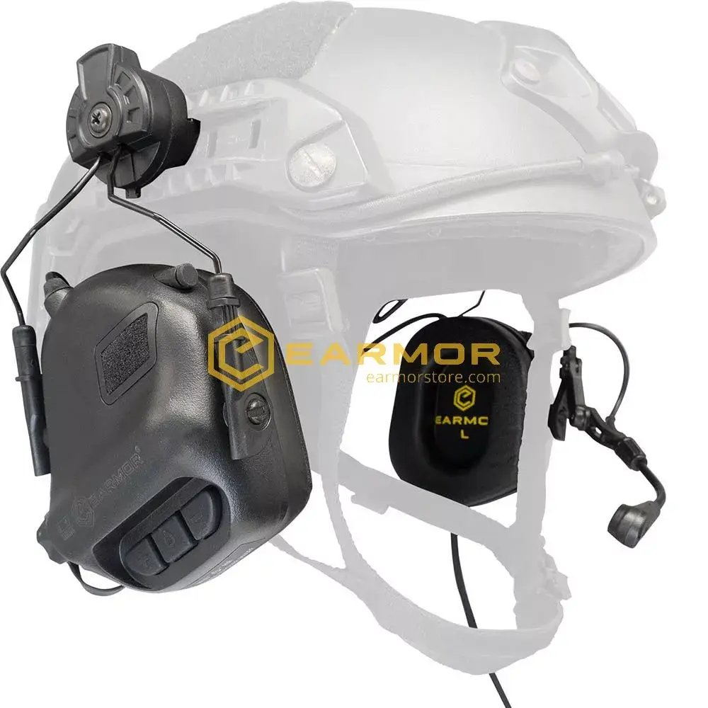 OPSMEN Earmor M32H- Mod3 -Black Tactical Hearing Protection Helmet Version