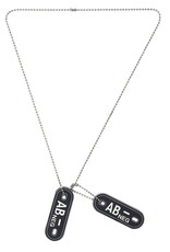 101 inc Dog tag PVC Blood type AB- negative