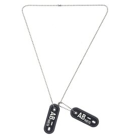 101 inc Dog tag PVC Blood type AB- negative