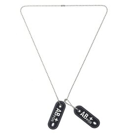 101 inc Kopie van Dog tag PVC Bloedgroep AB-negatief