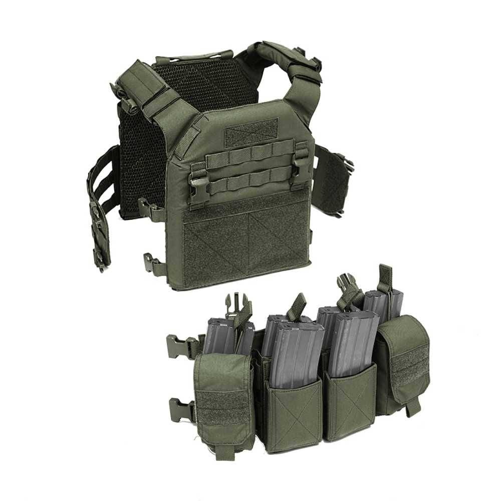 Warrior Assault Systeem Recon Plate Carrier w Pathfinder Chestrig - Olive Drab